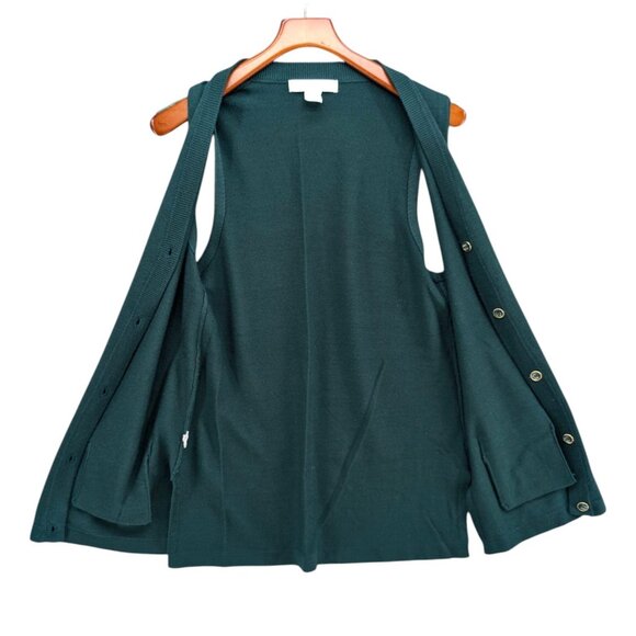 Vtg Preston York Cardigan Vest Mens Green Wool Blend Button Front Size M - Picture 3 of 10